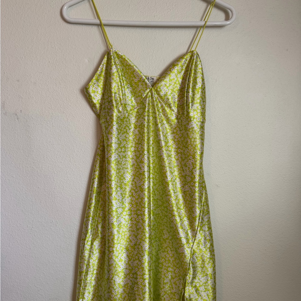 Floral Yellow Slip Dress